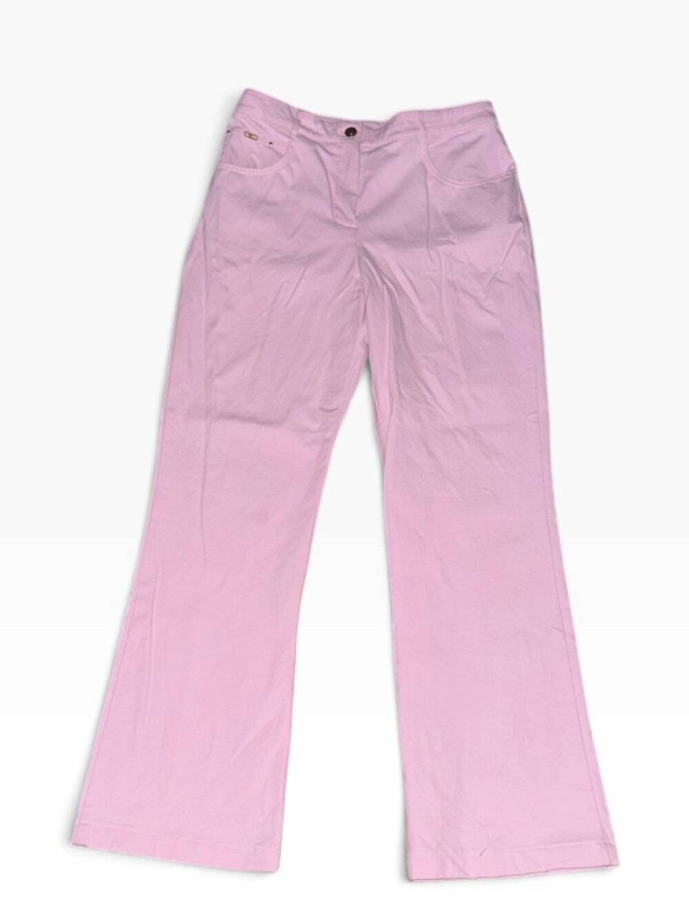 St. John Sport by Marie Gray Pink Wide Leg Jean Pants Trousers Size 4 Stretch